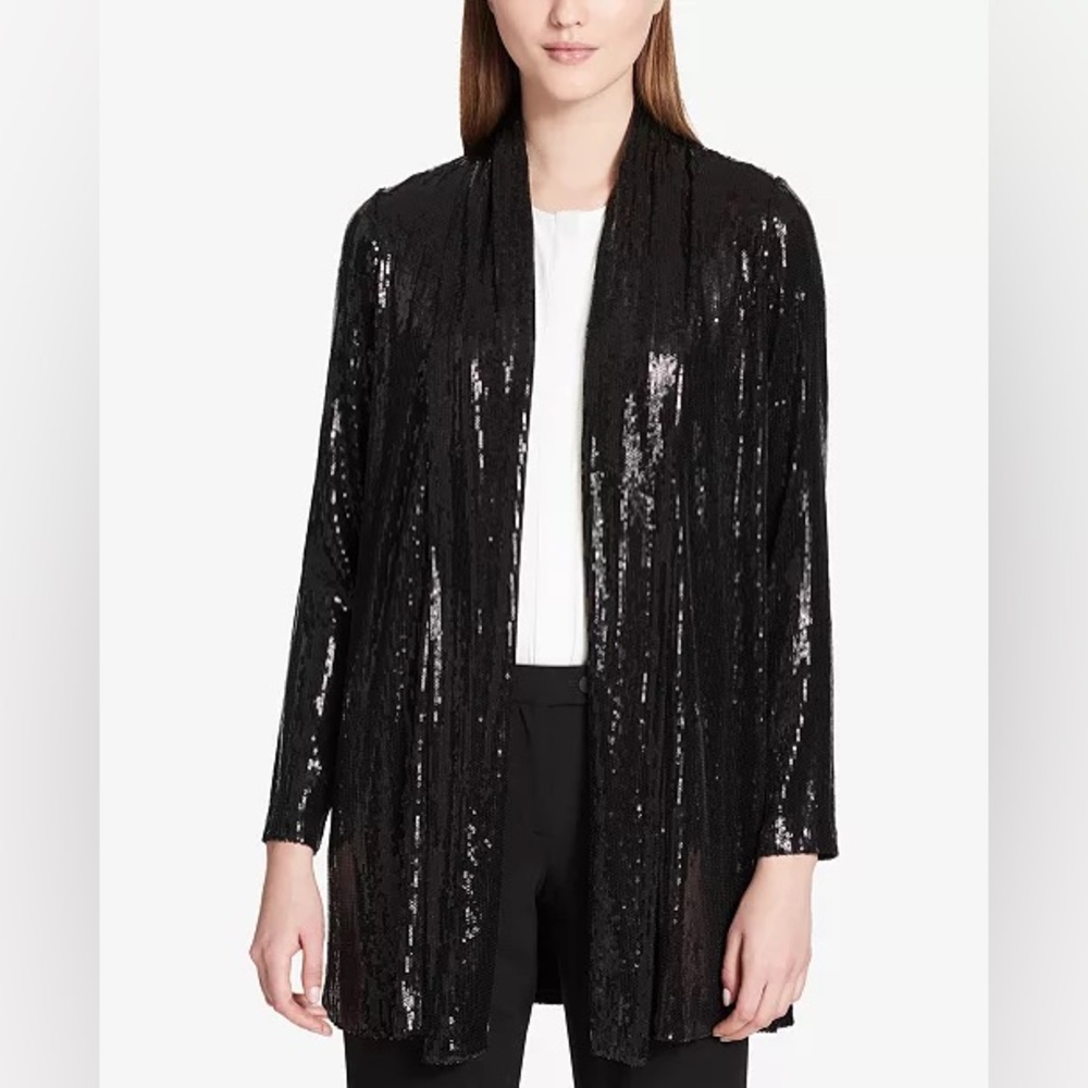 Calvin Klein Sequined Draped Jacket Size Medium